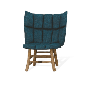 Silla moderna de tela esmeralda